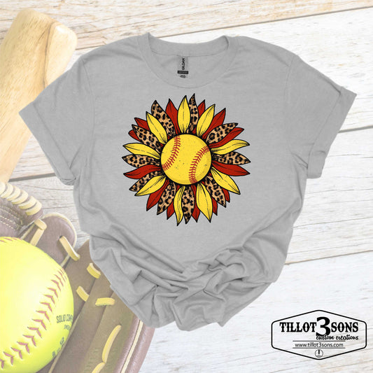 Sunflower Softball print graphics t-shirt image 0