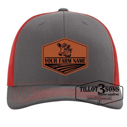 Farm Name & Livestock animal or other farm logo on a Richardson Trucker Hat image 0