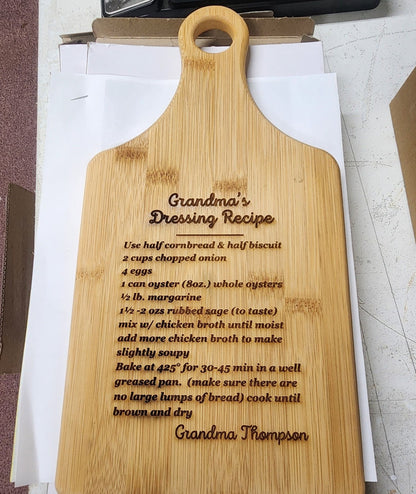 Bamboo Cutting Board - SKU: GFT172 - 13 1/2" x 7" Bamboo Paddle Shape Cutting Board