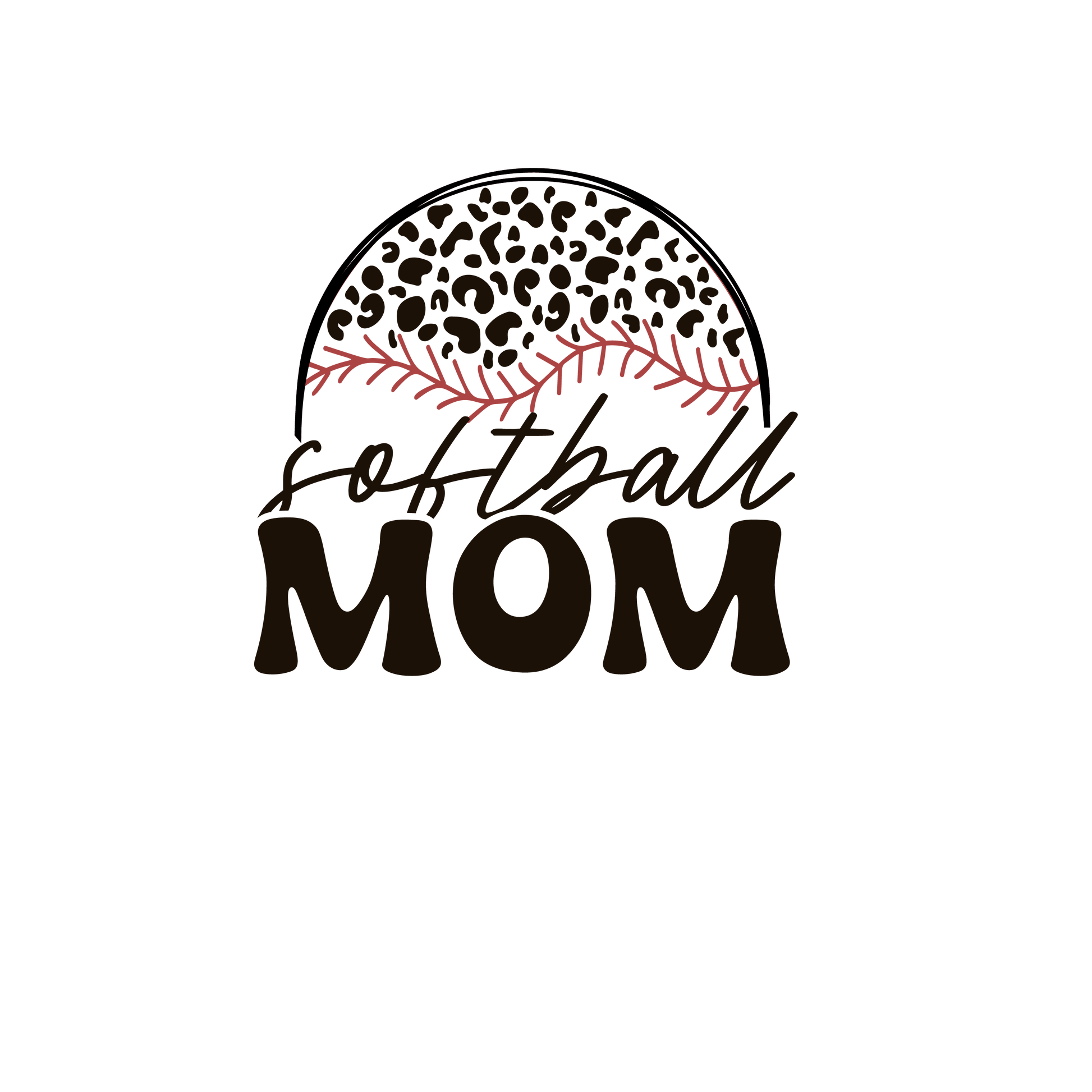 Softball Mom with Leopard Print graphics t-shirt image 2