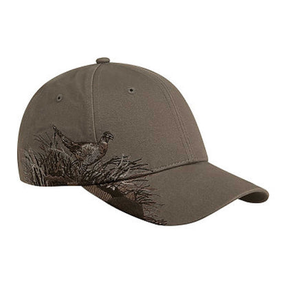 DRI-DUCK HEADWEAR Pheasant Cap - D3261 Taupe with laser engraved patch added to the front