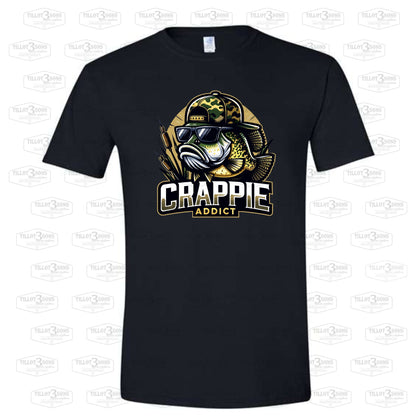 Crappie Addict - fishing graphics t-shirt