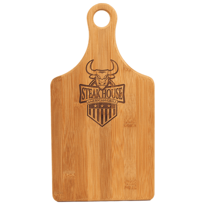 Bamboo Cutting Board - SKU: GFT172 - 13 1/2" x 7" Bamboo Paddle Shape Cutting Board