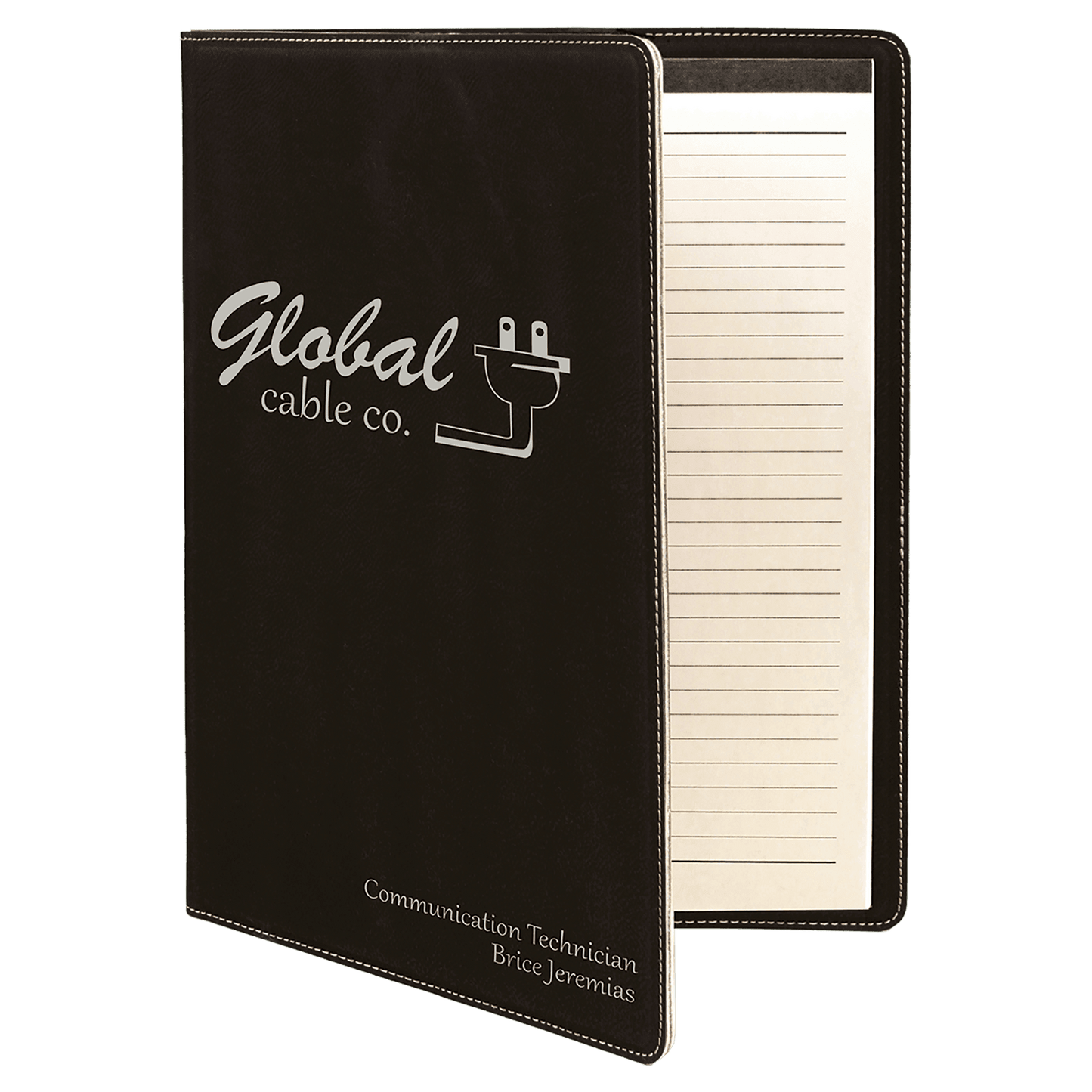 Personalized Leatherette Portfolio - 9 1/2 x 12 with pad