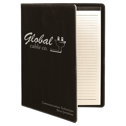 Personalized Leatherette Portfolio - 9 1/2 x 12 with pad