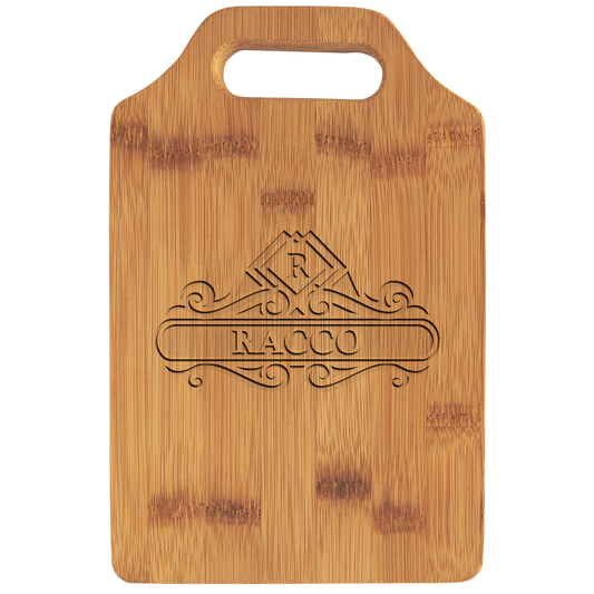 Bamboo Cutting Board - GFT895 - 9" x 6" Bamboo Cutting Board with Handle