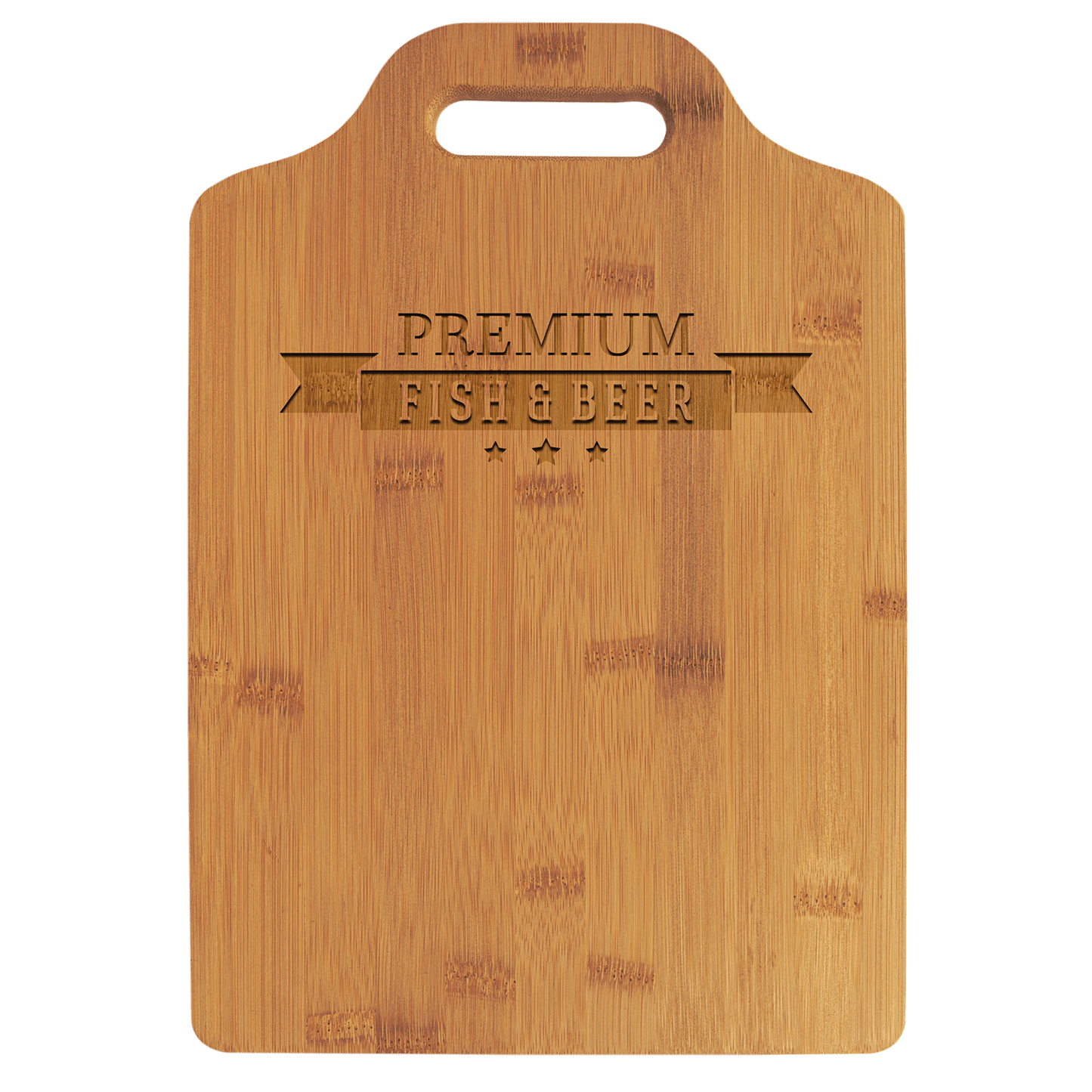 Bamboo Cutting Board - GFT897 - 13" x 9" Bamboo Cutting Board with Handle