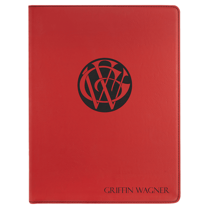 Personalized Leatherette Portfolio - 9 1/2 x 12 with pad