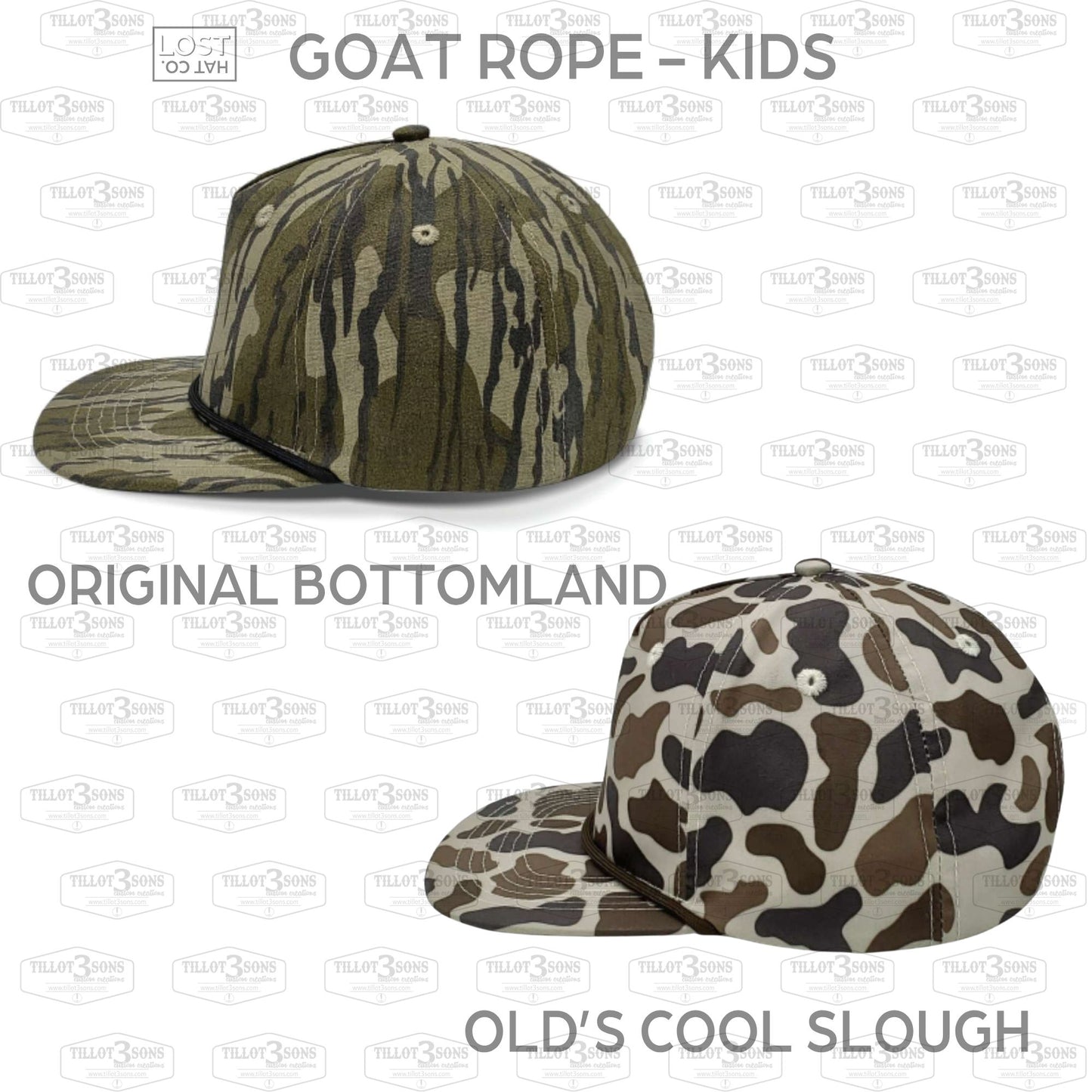 YOUTH Camo Hats - Old School and Bottomland