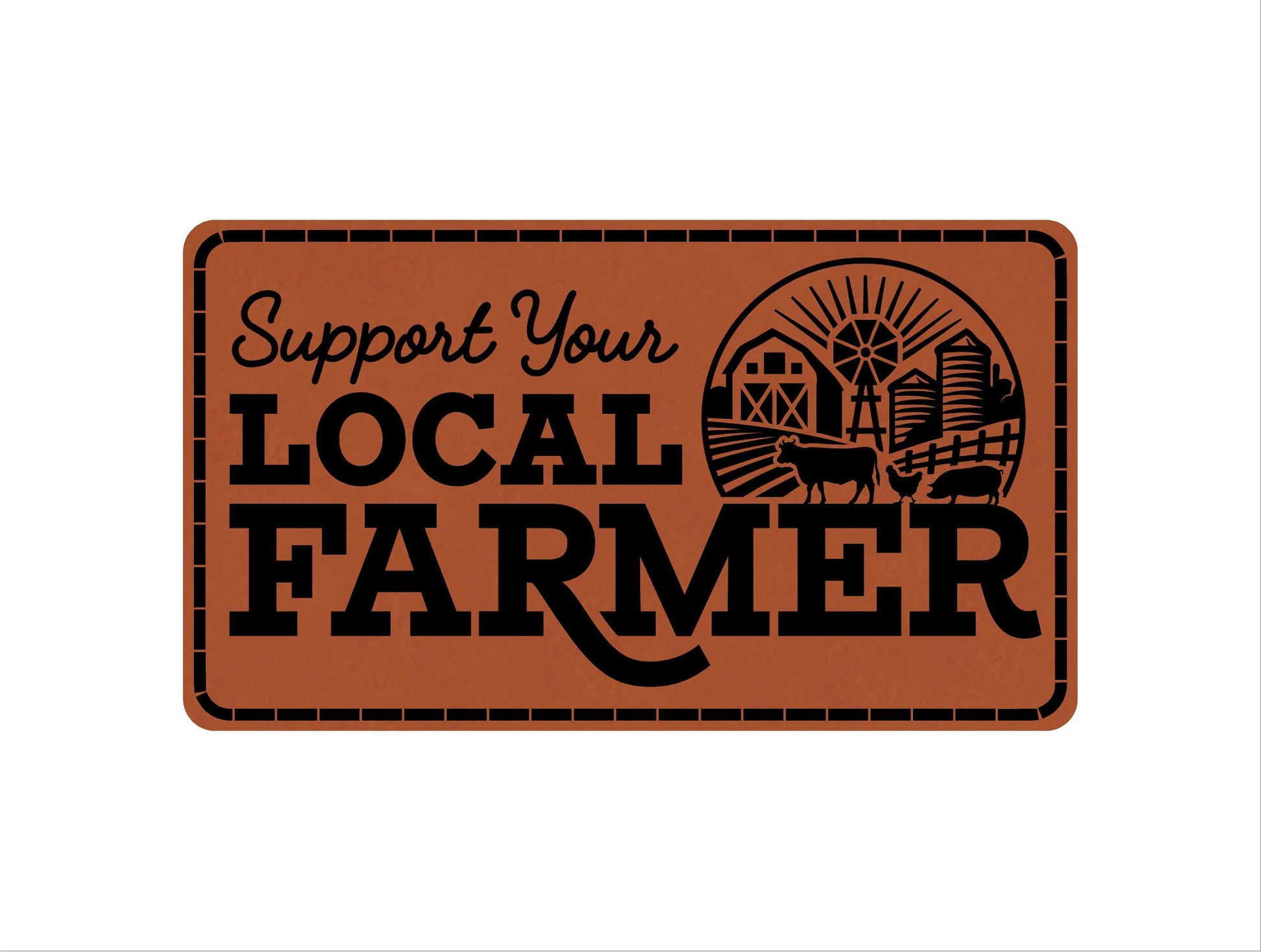 Support Your Local Farmer logo on a Richardson Trucker Hat w/ Laser Engraved Pat image 1