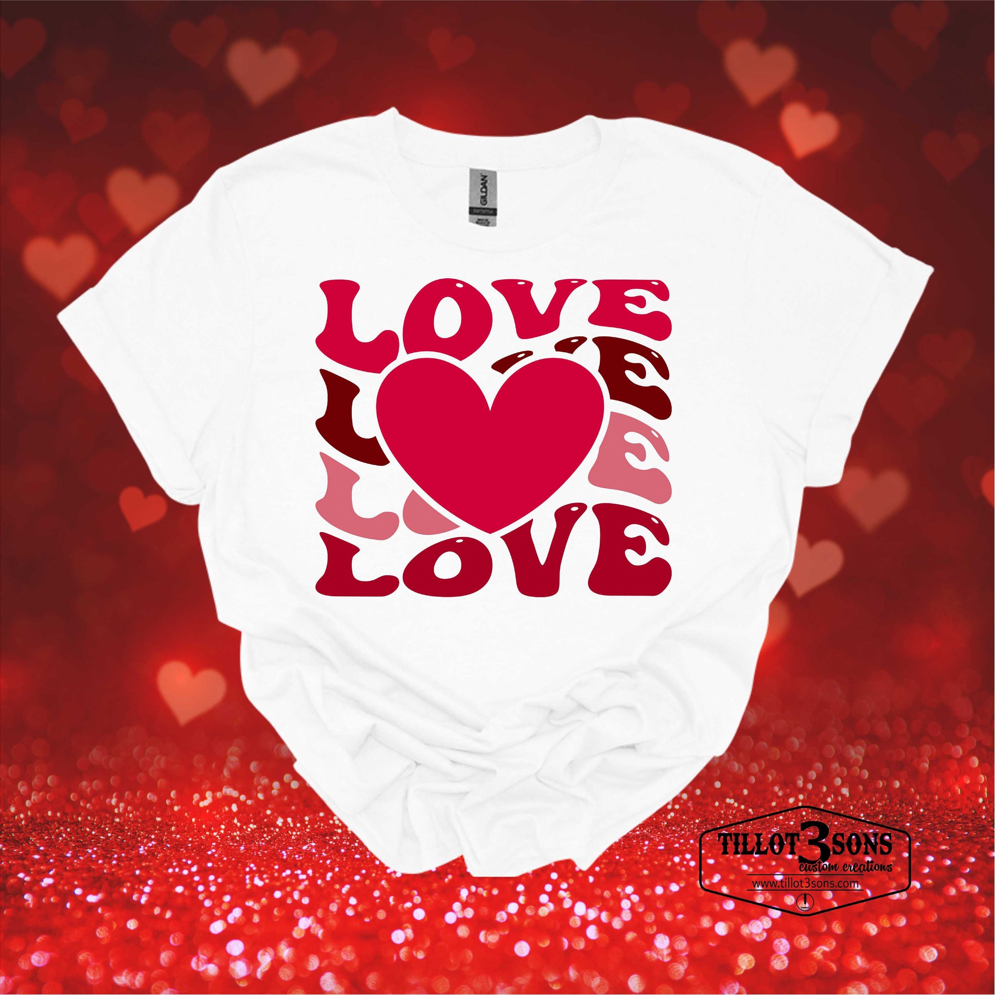 Retro Heart Love Valentines - graphics t-shirt image 0