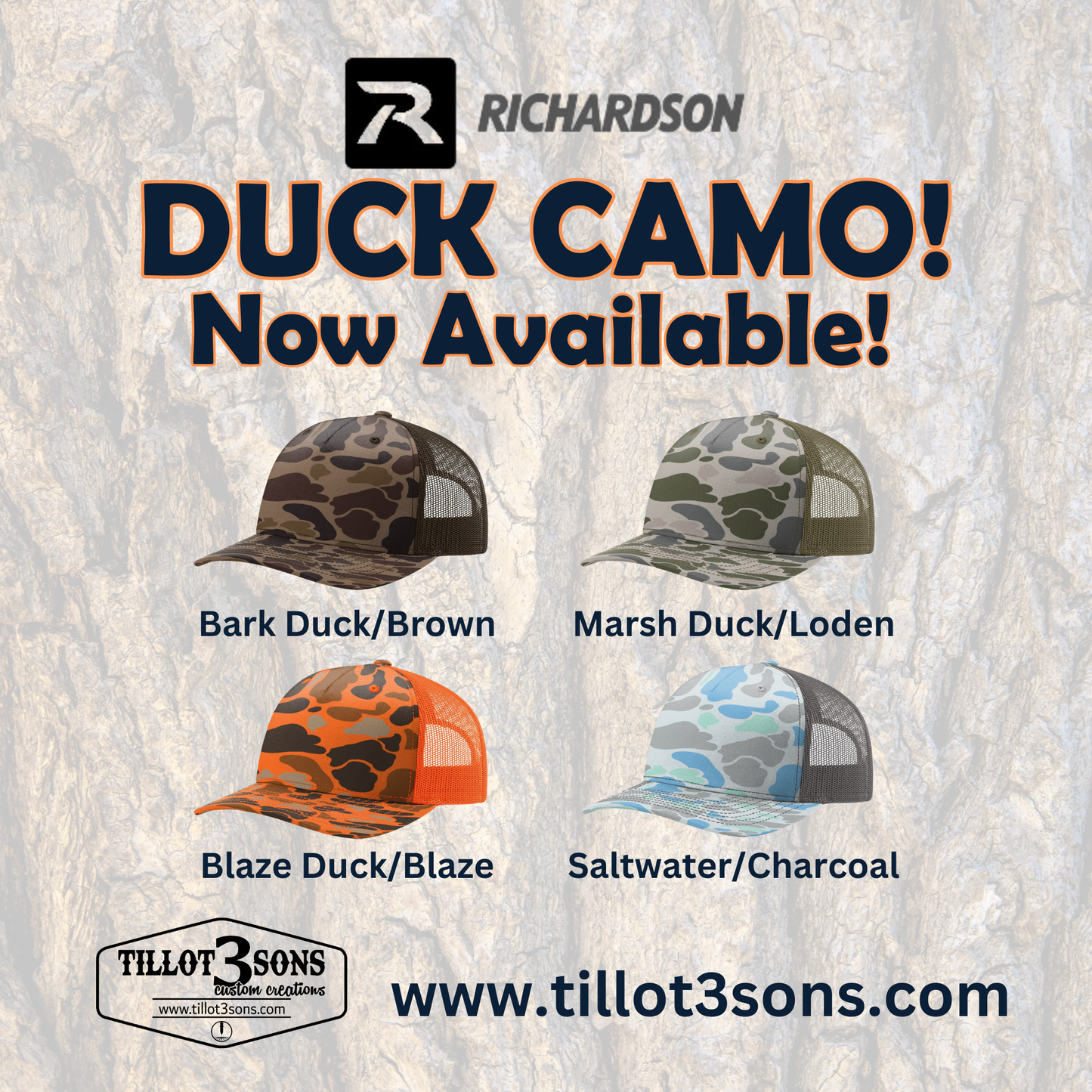 Duck Camo hats with patch image 1