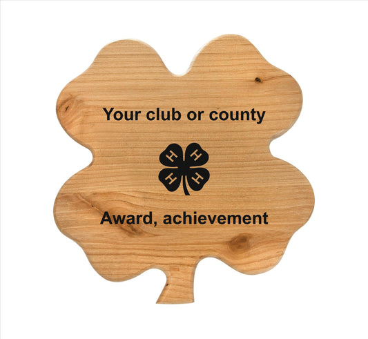 4-H Award Clover Shaped Plaque image 0